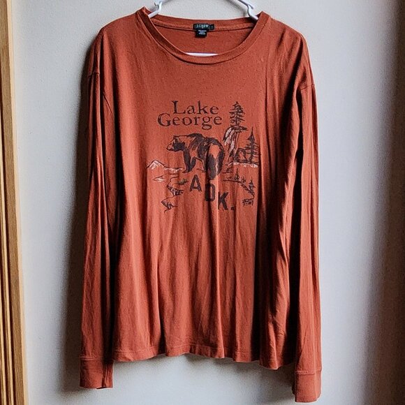 J. Crew Orange Lake George Long Sleeve Jersey Size Large - Picture 1 of 15